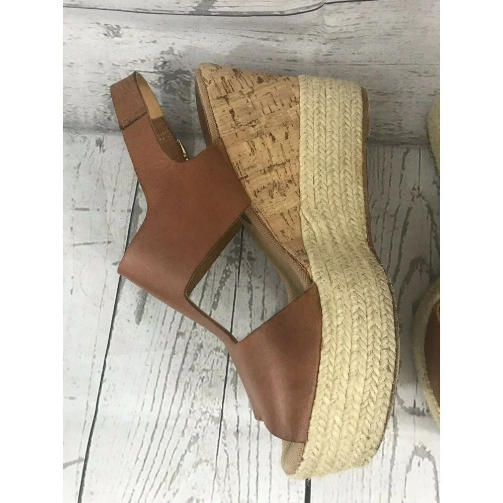 Bettye Muller Espadrille Platform Wedge Leather